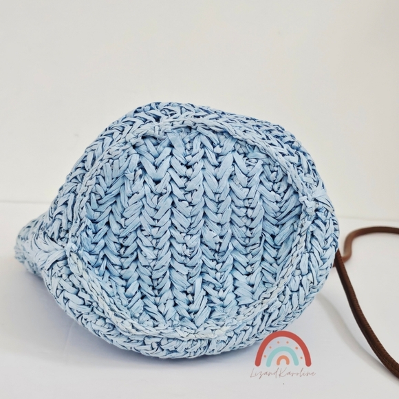 New! J. Crew Small Malta Handwoven Straw Bag with Leather Strap - Picture 10 of 12